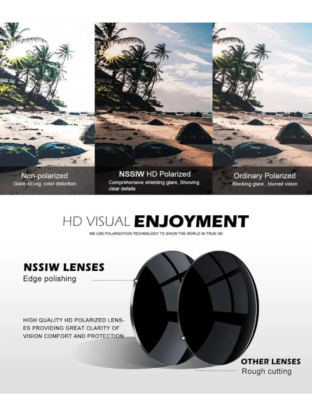 Polarized Men's Sunglasses - Classic UV Protection for Driving, Fishing & Golf